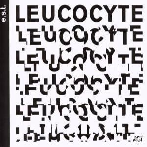 Weißer Hintergrund mit dem Wort 'LEUCOCYTE' in einem verzerrten, sich wiederholenden Muster. Auf der linken Seite befindet sich ein schwarzer Balken.