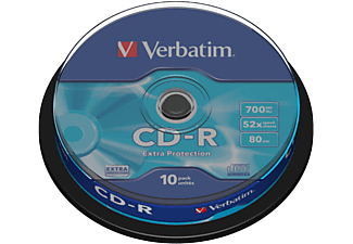 VERBATIM Rohlinge Extra Protection CD-R 80min/700MB 52x, 10er-Spindel (43437)