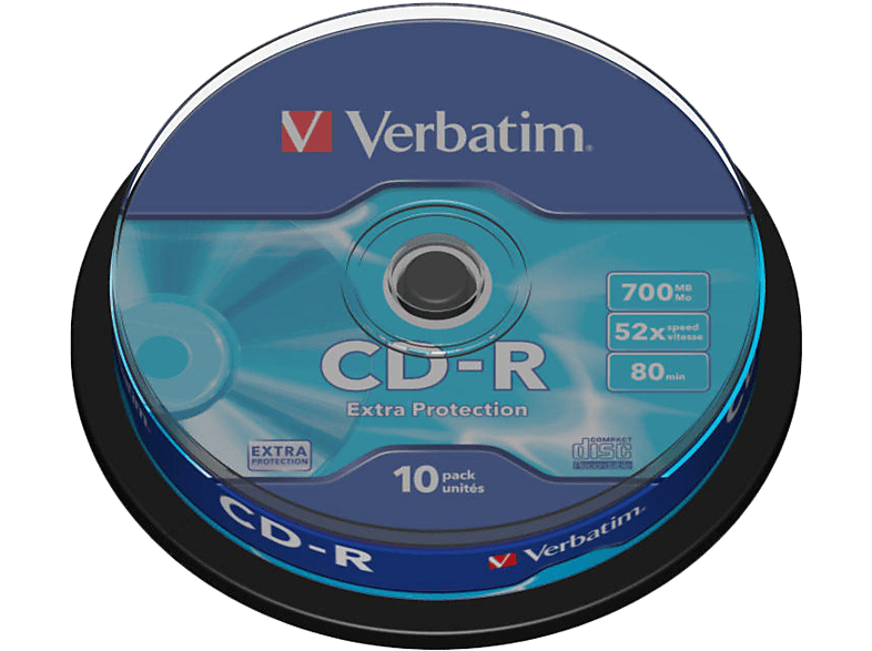 VERBATIM Rohlinge Extra Protection CD-R 80min/700MB 52x, 10er-Spindel (43437)