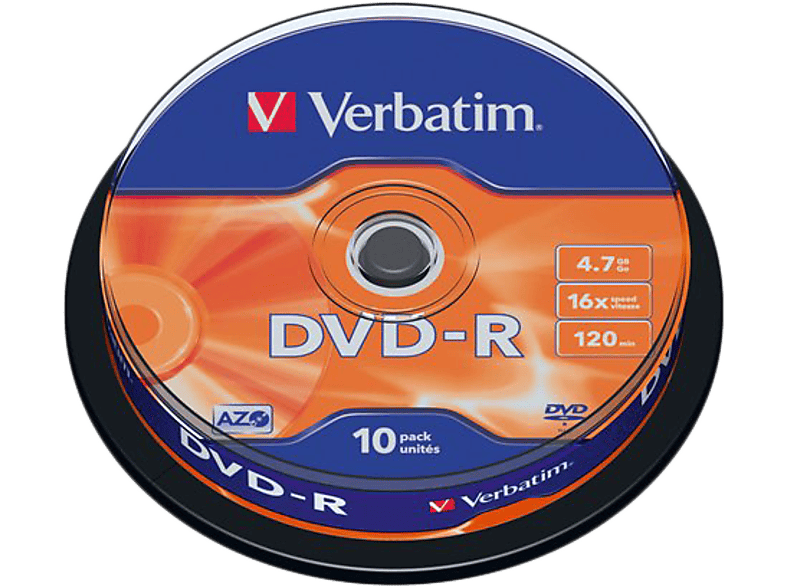 VERBATIM Rohlinge DVD-R 4.7GB 16x, 10er Spindel (43523)