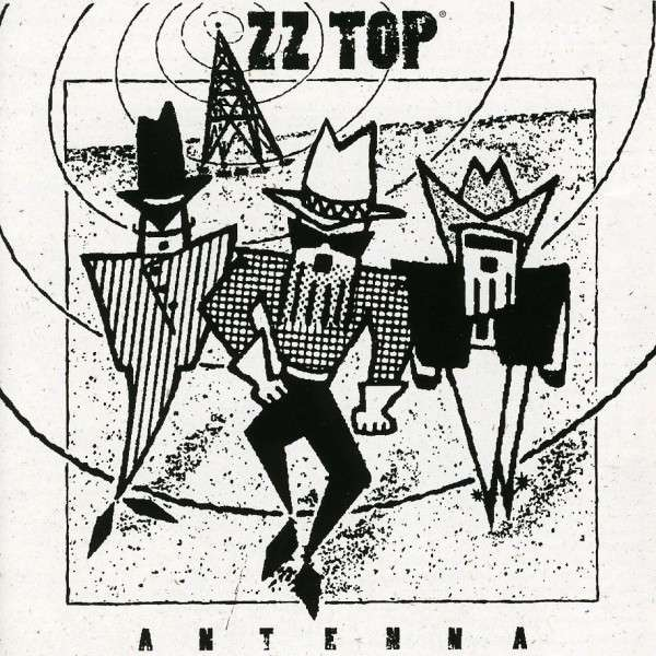 Album borító három rajzfilmfigurával és antennatoronnyal, felül "ZZ TOP".
