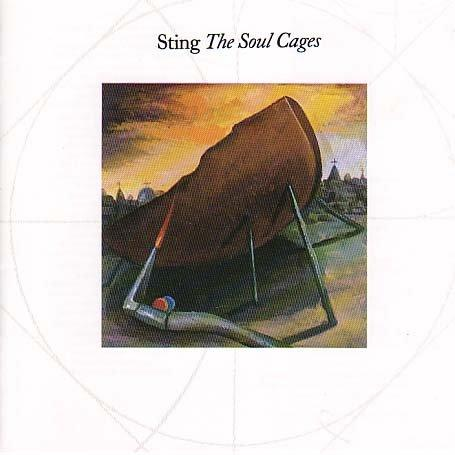 Sting album borító: The Soul Cages. Egy festmény egy szerkezetről, alatta egy személlyel.