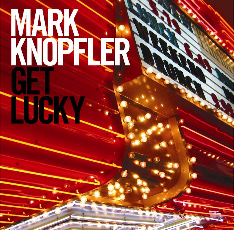 Mark Knopfler album borítója. Piros neonfények és villanykörték, egy világos és sötét jelenet.