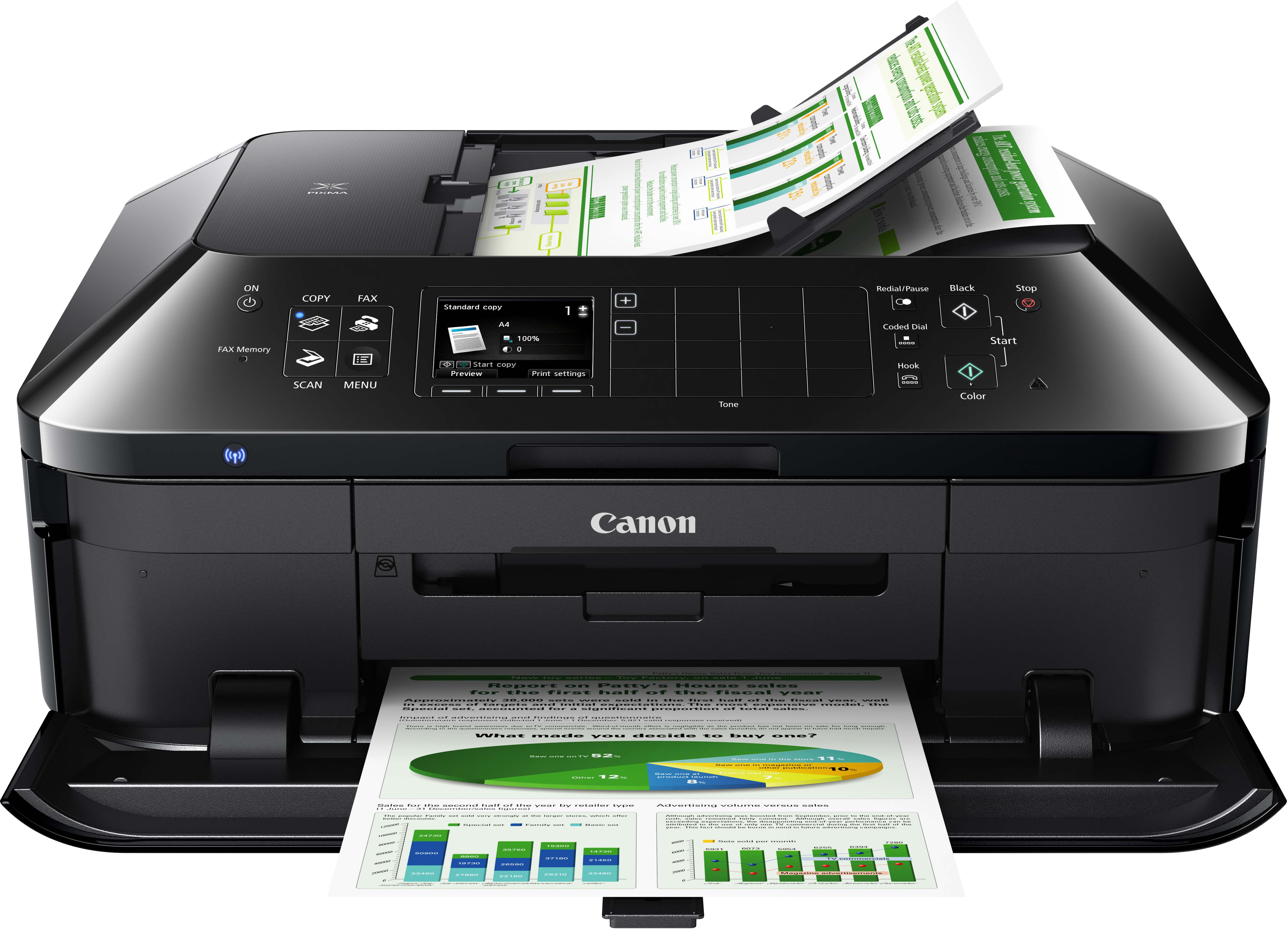 CANON PIXMA MX925 Tintenstrahl 4-in-1 Tinten-Multifunktionsdrucker WLAN Netzwerkfähig