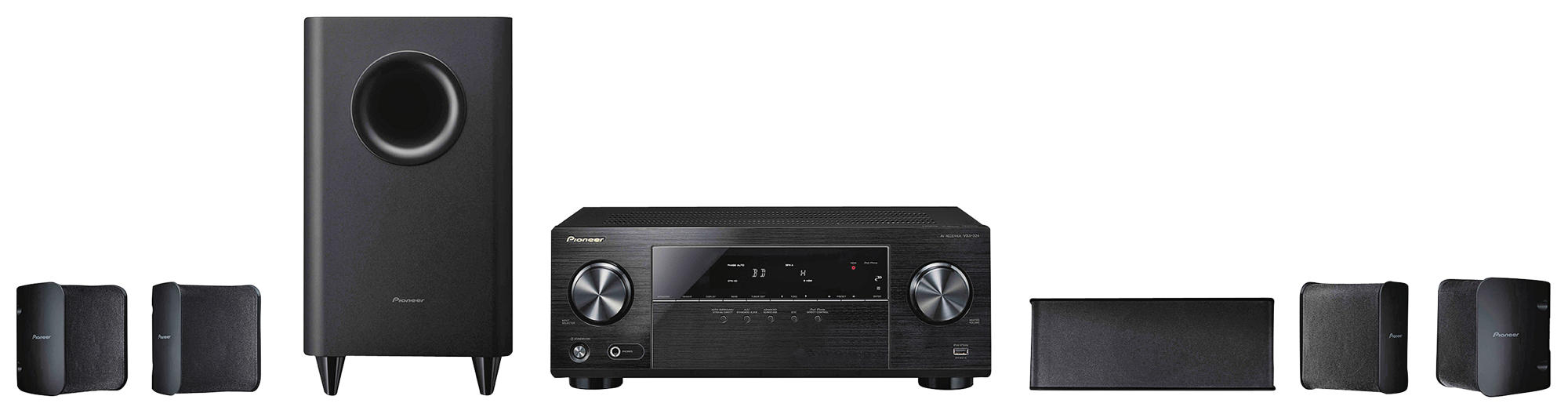 PIONEER HTP-073 5.1 Heimkino-System (Mehrkanal Receiver, 5.1 Satelliten-Lautsprechersystem, Schwarz)