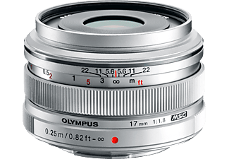 OLYMPUS Zuiko Pen M 17 mm - 17 mm f/1.8 MSC (Objektiv für Micro-Four-Thirds, Silber)