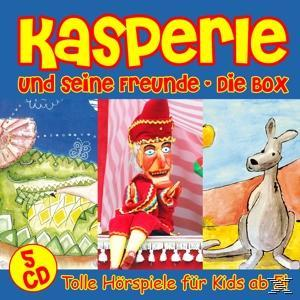 Albumcover: Cartoon-Illustration einer Puppenshow mit Text. Blauer Hintergrund.