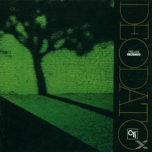 Deodato-Albumcover, Baumschatten auf Backsteinmauer, grünes Feld, weißer Text.
