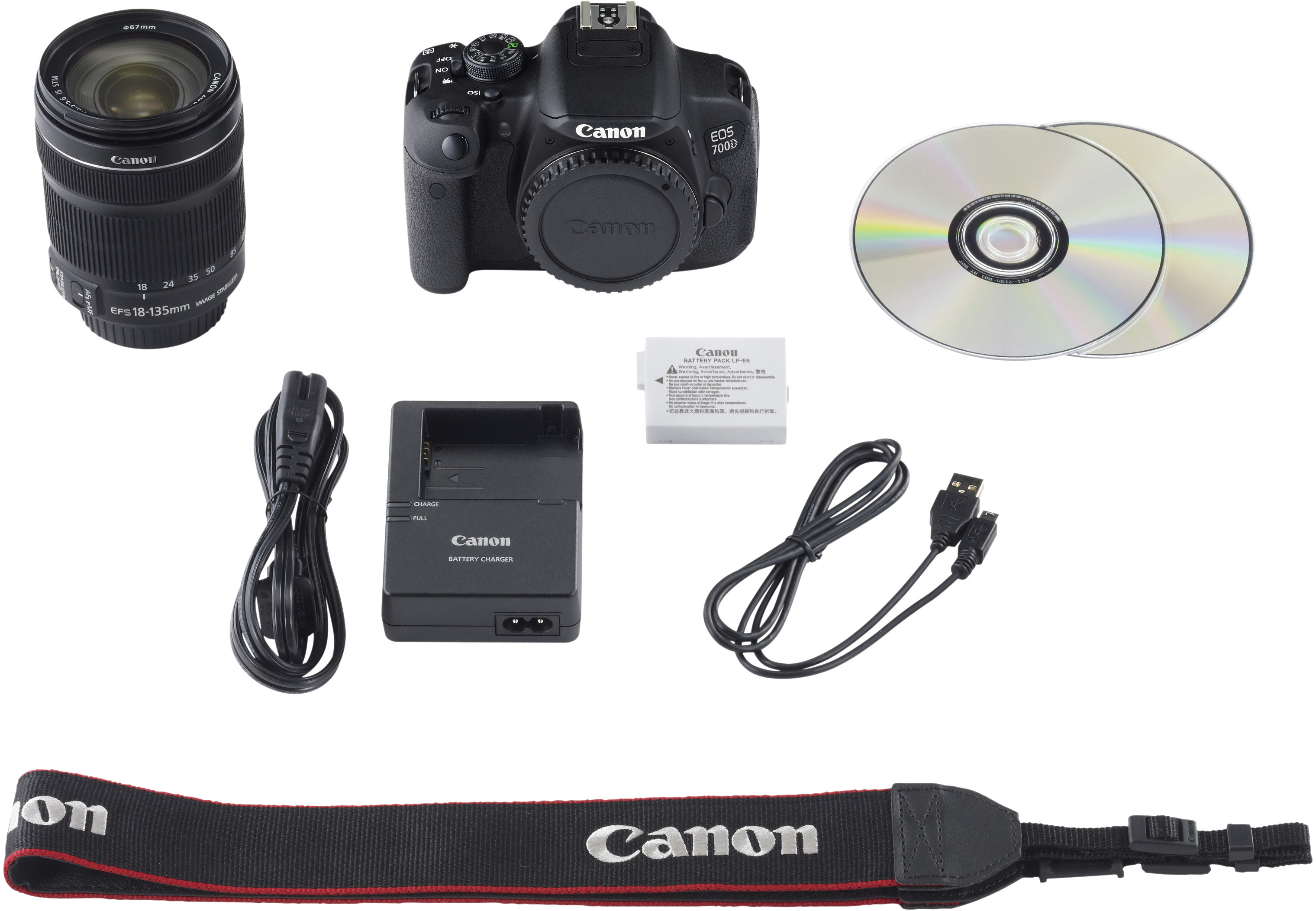 CANON EOS 700D Spiegelreflexkamera, 18 Megapixel, 18-135 mm Objektiv (IS), Schwarz