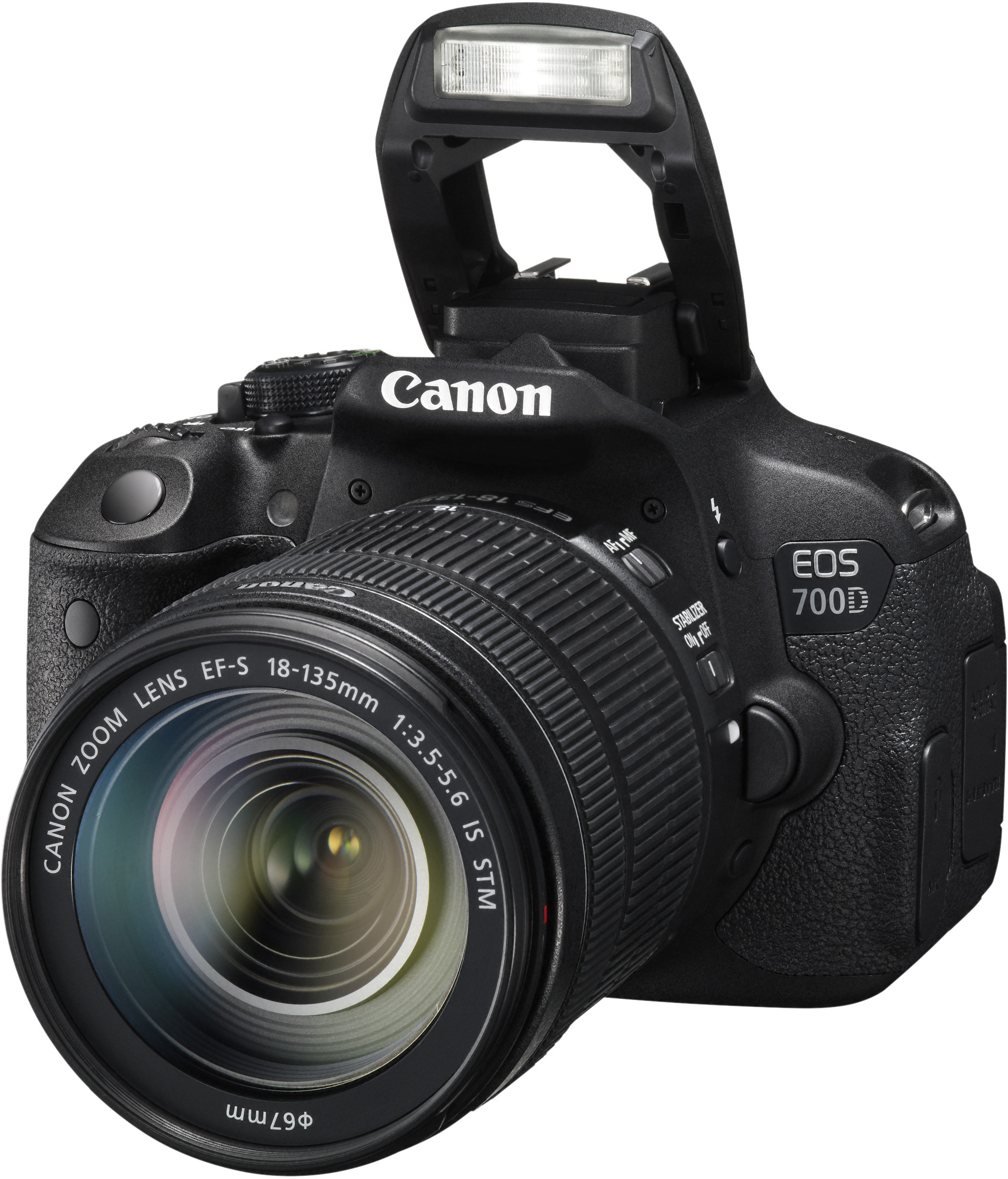 CANON EOS 700D Spiegelreflexkamera, 18 Megapixel, 18-135 mm Objektiv (IS), Schwarz