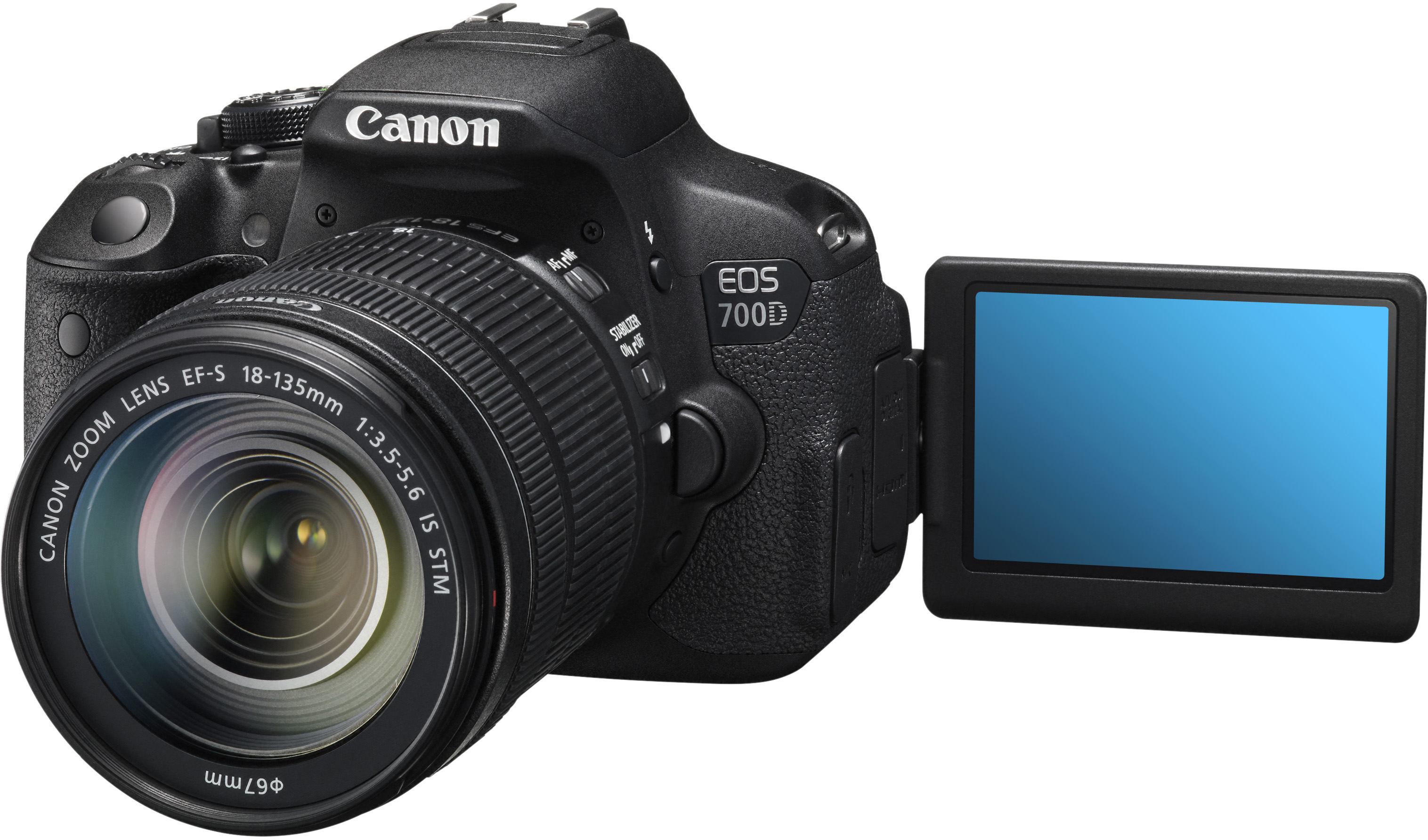 CANON EOS 700D Spiegelreflexkamera, 18 Megapixel, 18-135 mm Objektiv (IS), Schwarz
