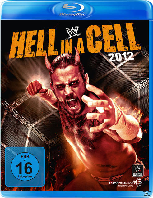 Blu-ray-Disc-Cover: CM Punk in einem Wrestling-Ring mit den Worten 'Hell in a Cell 2012'.
