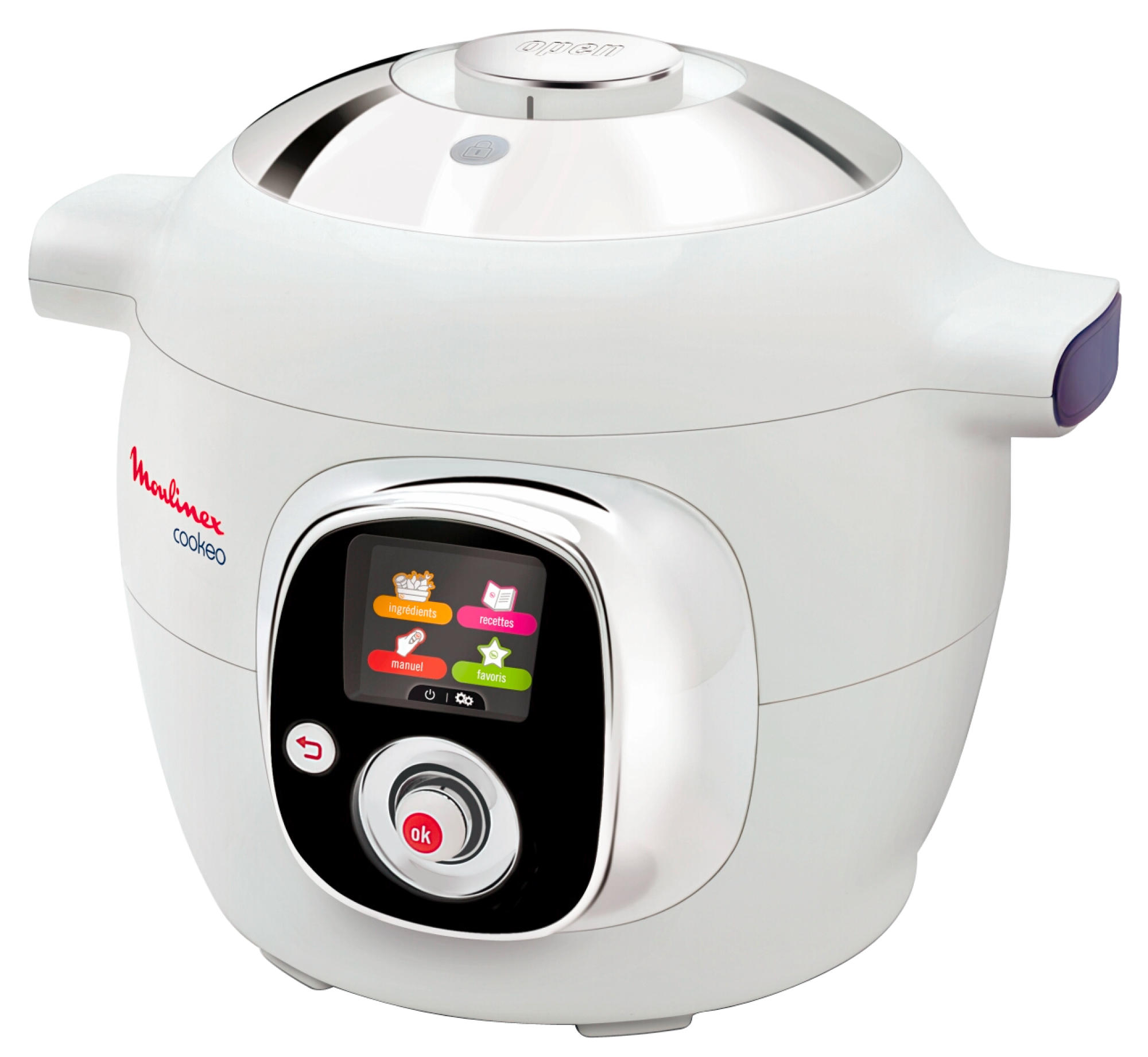 Robot de cocina - Moulinex CE701120 COOKEO Capacidad 6 litros, Potencia 1200W, 50 recetas