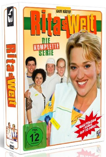 DVD-Cover für "Ritas Welt". Es zeigt eine Frau in einem weißen Kittel und andere Leute.