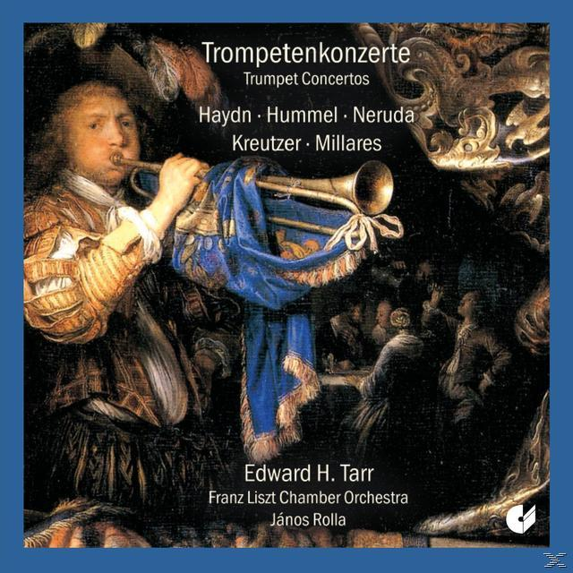 Albumcover zeigt einen Mann, der Trompete spielt, mit Text über Trompetenkonzerte.