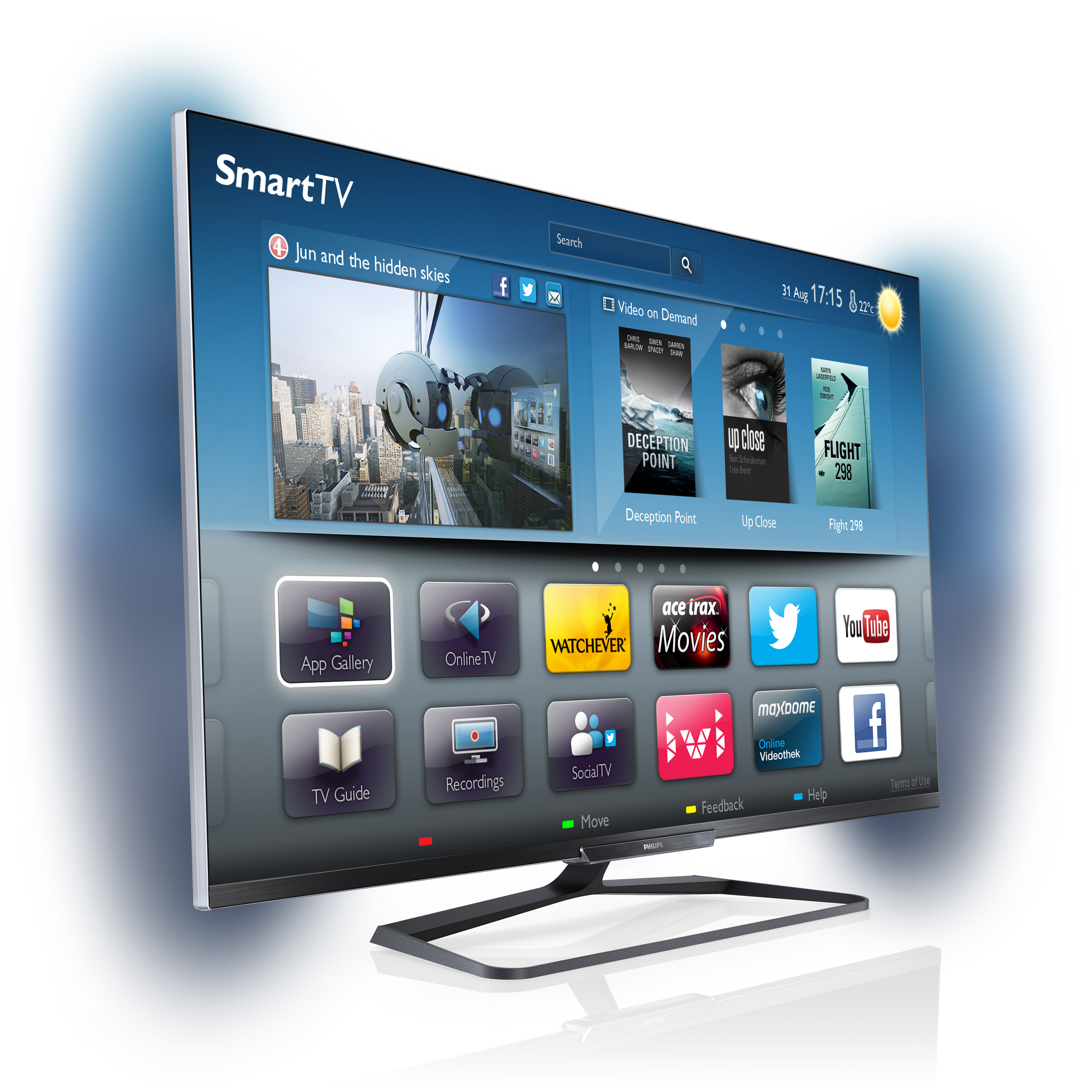PHILIPS 55PFL6158K/12 55 inç 140 cm Ekran 3D SMART LED TV Dahili Uydu Alıcı
