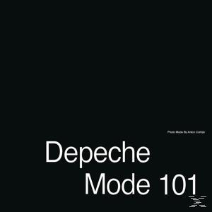 Schwarzer Hintergrund, weißer Text: Depeche Mode 101.