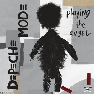 Albumcover mit einem Depeche Mode Logo und einer Federfigur.