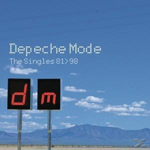 Albumcover, Depeche Mode, zwei digitale Schilder, blauer Himmel.