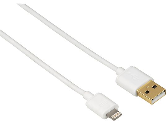 HAMA Câble USB-2.0 avec connecteur Lightning, 1.5 m, blanc - Câble de charge/données (Blanc)