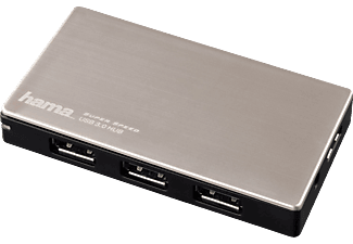 HAMA 54544 HUB 4-PORT USB3 POWERED - USB Hub (Schwarz/Silber)