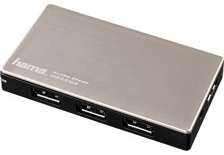 HAMA hama USB-3.0-Hub 1:4 per Ultrabook, con alimentatore - 