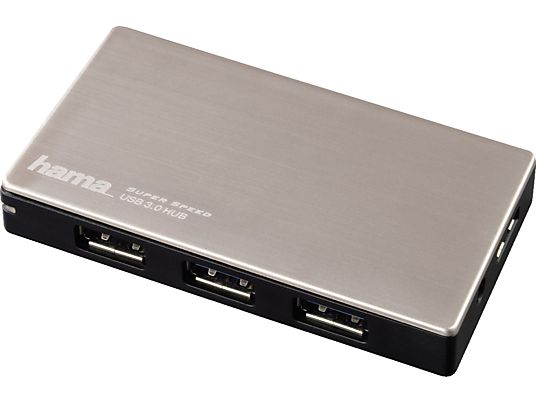 HAMA Hub USB-3.0 4 ports pour Ultrabooks, avec bloc secteur - Hub USB