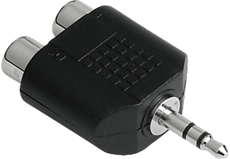 HAMA Adaptateur audio court, jack mâle 3,5 mm stéréo - 2 fiches femelle RCA -  (Noir)