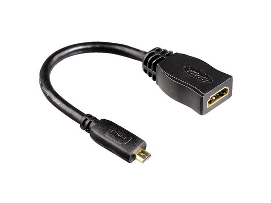HAMA Adaptateur câble HDMI™, Fiche type D (micro) - Prise type A - Adaptateur HDMI (Noir)