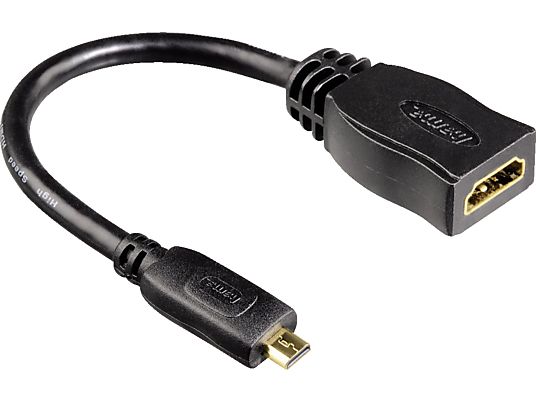 HAMA Adaptateur câble HDMI™, Fiche type D (micro) - Prise type A - Adaptateur HDMI (Noir)
