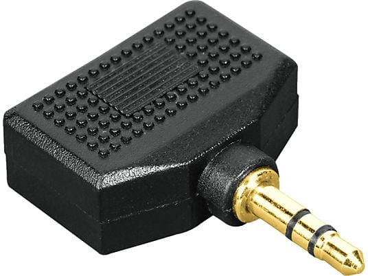 HAMA Adaptateur audio, Prise jack 3,5 mm - 2 prises femelles 3,5 mm - Adaptateur (Noir)