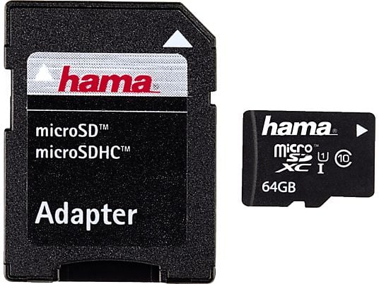 HAMA 108077 HEABSE UHS-I CL10 - Micro-SDHC-Schede di memoria  (64 GB, 22, Nero)