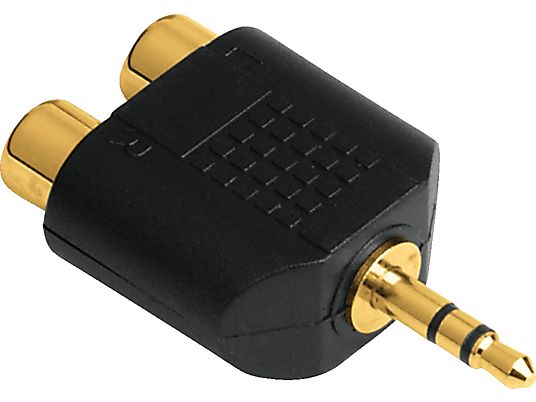 HAMA Adaptateur audio, Prise jack stéréo 3,5 mm - 2 RCA femelle stéréo - Adaptateur (Noir)