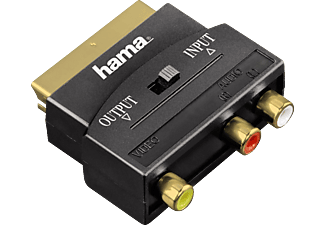 HAMA Adaptateur A/V, 3 RCA femelle - péritel mâle - Adaptateur (Noir)