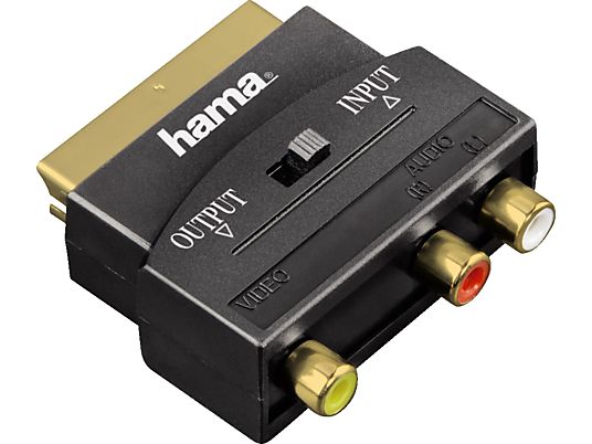 HAMA Adaptateur A/V, 3 RCA femelle - péritel mâle - Adaptateur (Noir)