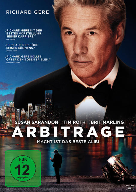 Filmposter mit Richard Gere. Titel ist 'Arbitrage'. Eine Skyline ist im Hintergrund.
