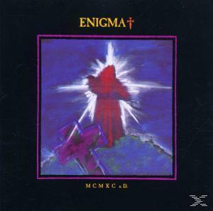Albumcover für Enigma, mit einem Kreuz und einer Figur in Rot.