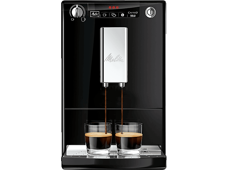 Melitta E 950-101 Caffeo Solo Kaffeevollautomat (Schwarz, Stahl-Kegelmahlwerk, 15 bar)