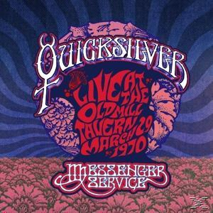 Albumcover mit einem kreisförmigen Design und Text. Quicksilver Messenger Service, Live.