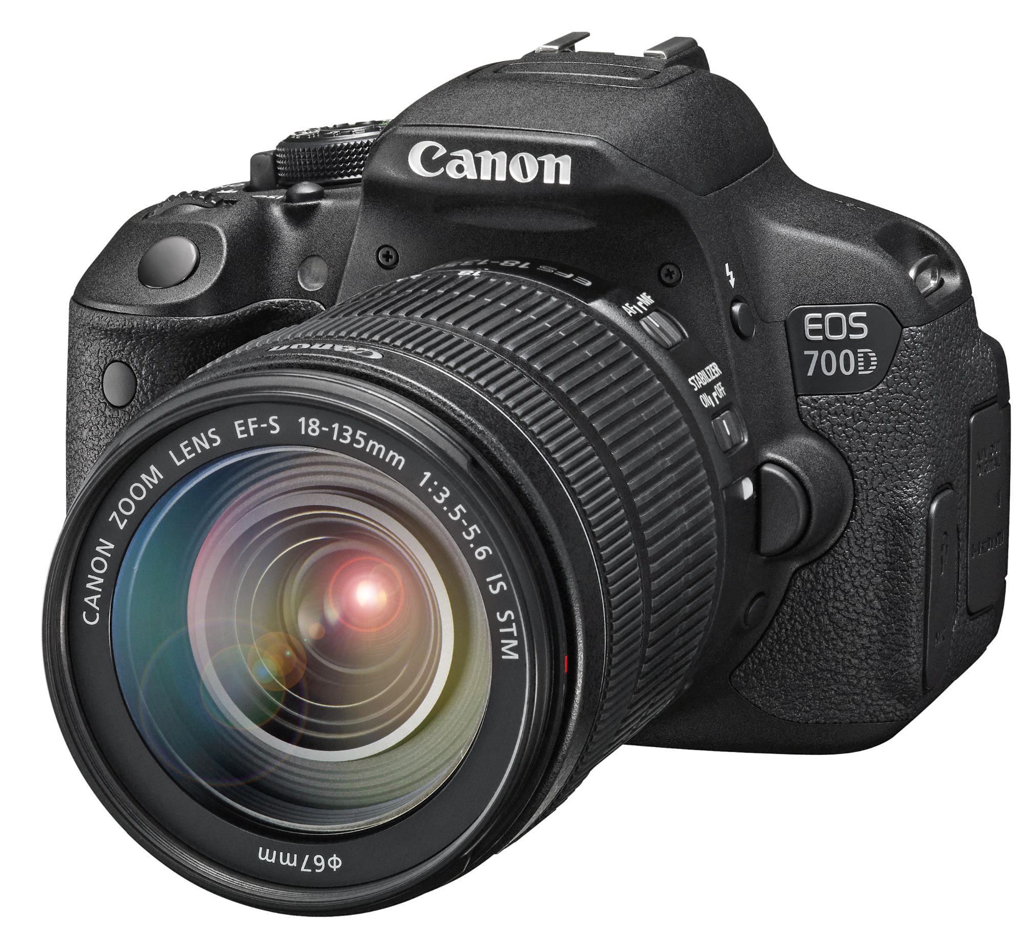 CANON EOS 700D Spiegelreflexkamera, 18 Megapixel, 18-135 mm Objektiv (IS), Schwarz