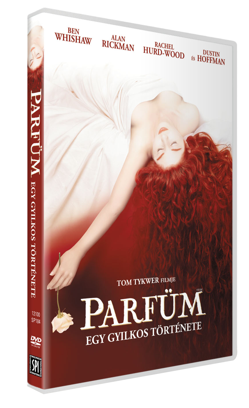DVD borító: Egy vörös hajú nő hátradől. Szöveg: Parfum. A színészek nevei felül.
