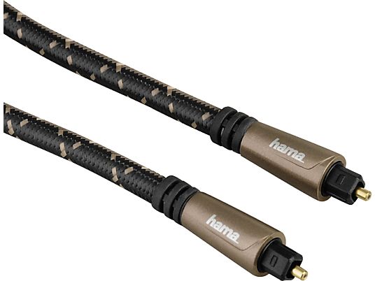HAMA Câble fibre optique audio, Fiche ODT (Toslink), 1,5 m - Câble ODT (Café en bronze)