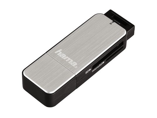 HAMA 123900 SD/MIC-SD USB3 ALU SILVER - Kartenleser (Silber/Schwarz)