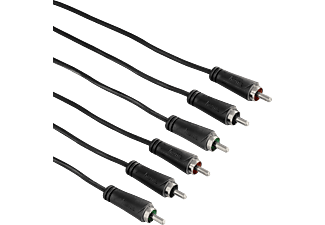 HAMA Câble de liaison YUV, 3 RCA mâles - 3 RCA mâles, 1.5 m - Câble (Noir)