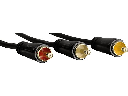 HAMA Câble audio-vidéo, 3 fiches RCA – 3 fiches RCA, 1,5 m - Câble AV (Noir)