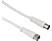 HAMA Câble satellite, fiche mâle F - coax mâle F, 3 m, 90 dB - Câble d'antenne (Blanc)