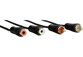 HAMA Câble d’extension audio, 2 fiches RCA – 2 prises RCA, 5 m - Rallonge (Noir)