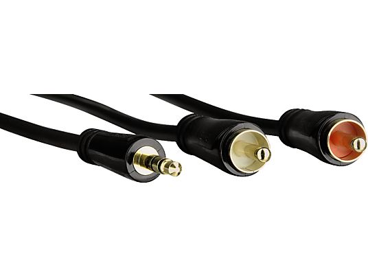 HAMA Câble audio, prise jack 3,5 mm – 2 fiches RCA, 1,5 m - Câble audio (Noir)
