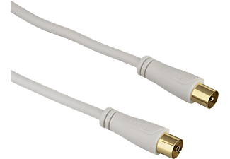 HAMA Câble d’antenne, Fiche coaxiale, Prise coaxiale, 90 dB, 20 m - Câble d'antenne (Blanc)