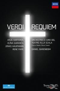 Ein Schwarz-Weiß-Poster mit einem weißen Kreuz in der Mitte. Der Text enthält "Verdi Requiem" und Namen der Interpreten.